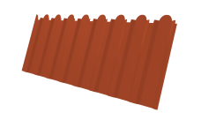Профнастил С20B фигурный 0,45 Drap TR RAL 8004 терракота