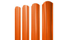 Штакетник Полукруглый Slim фигурный 0,45 PE RAL 2004 оранжевый