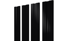 Штакетник Twin с прямым резом 0,5 Velur X RAL 9005 черный