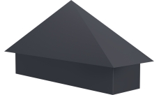 Колпак на полустолб для С8,С10 0,5 Atlas X с пленкой RAL 7024 мокрый асфальт