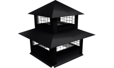 Дымник на трубу двойной с сеткой 910х385мм 0,45 PE с пленкой RAL 9005 черный