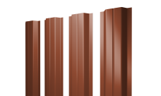 Штакетник П-образный A с прямым резом 0,5 Satin Matt RAL 8004 терракота