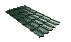 Металлочерепица "Квинта плюс3D" ("Kvinta plus3D") 0,5 Satin Matt RAL 6005 зеленый мох