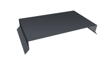 Парапетная крышка прямая 390мм 0,45 Drap RAL 7024 мокрый асфальт (2,5м)