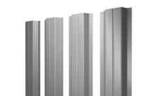 Штакетник П-образный A с прямым резом 0,5 Satin RAL 9006 бело-алюминиевый