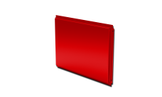 Кассета фасадная прямая открытого типа 1,2 мм с порошковым покрытием RAL 3020 транспортный красный