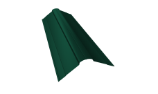 Планка конька фигурного 100x100 0,5 Satin с пленкой RAL 6005 зеленый мох (2м)