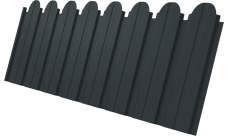 Профнастил C10B фигурный Grand Line 0,5 PurLite Matt RAL 7016 антрацитово-серый