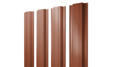 Штакетник Прямоугольный с прямым резом 0,45 Drap TR RAL 8004 терракота