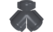 Тройник Y конька полукруглого Grand Line 0,45 Drap с пленкой RAL 7024 мокрый асфальт