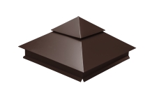 Колпак на столб двойной 390х390мм 0,5 Satin с пленкой RAL 8017 шоколад