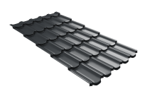 Металлочерепица "Квинта плюс3D" ("Kvinta plus3D") 0,5 Velur X RAL 7016 антрацитово-серый