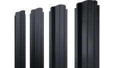 Штакетник П-образный B фигурный Grand Line 0,5 Atlas X RAL 7024 мокрый асфальт