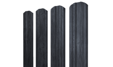 Штакетник Twin фигурный 0,45 Print Premium Grey Wood TwinColor