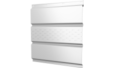 Софит металлический Классик v01 Grand Line центральная перфорация 0,45 Drap TX с пленкой RAL 9003 сигнальный белый