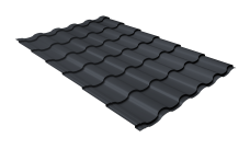 Металлочерепица "Кредо" ("Kredo") v01 0,5 Velur X RAL 7024 мокрый асфальт