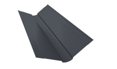 Планка ендовы верхней фигурной 150х150 Grand Line 0,5 PurPro с пленкой RAL 7024 мокрый асфальт (2м)