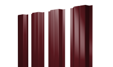 Штакетник П-образный A с прямым резом 0,45 PE RAL 3005 красное вино