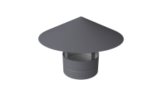 Дымник на трубу круглый d135 0,5 Satin с пленкой RAL 7004 сигнальный серый