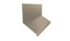 Планка примыкание верхнее к стене фальц 150х130х20 Grand Line 0,5 Satin с пленкой RAL 1015 светлая слоновая кость (2м)