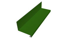 Планка примыкание нижнее к трубе фальц 0,45 PE с пленкой RAL 6002 лиственно-зеленый (2м)