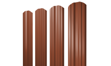 Штакетник Twin фигурный 0,5 Satin Matt RAL 8004 терракота