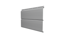 Софит ЭкоБрус 0,345 Grand Line с перфорацией 0,5 Satin с пленкой RAL 9006 бело-алюминиевый