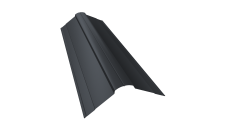 Планка конька фигурного 100x100 0,5 Satin с пленкой RAL 7024 мокрый асфальт (2м)