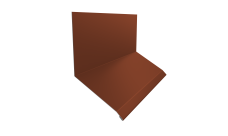 Планка примыкание верхнее к стене фальц 150х130х20 Grand Line 0,5 Satin с пленкой RAL 8004 терракота (2м)