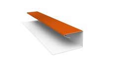 Планка П-образная завершающая сложная Корабельная Доска Grand Line 0,45 PE с пленкой RAL 2004 оранжевый (2м)