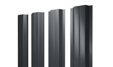 Штакетник П-образный A с прямым резом 0,5 Rooftop Бархат RAL 7024 мокрый асфальт