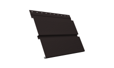 Софит металлический Квадро Брус Grand Line с перфорацией 0,5 PurLite Matt с пленкой RAL 9005 черный