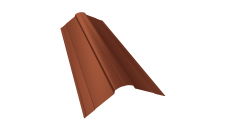 Планка конька фигурного 100x100 0,5 Satin с пленкой RAL 8004 терракота (2м)