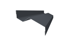 Планка примыкания внакладку 25х17х35х17 0,5 PurPro с пленкой RAL 7024 мокрый асфальт (2м)