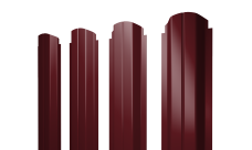 Штакетник П-образный A фигурный 0,45 PE RAL 3005 красное вино