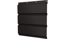 Софит металлический Классик v01 Grand Line центральная перфорация 0,5 Satin Matt TX с пленкой RR 32 темно-коричневый