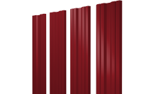 Штакетник Твин с прямым резом Grand Line 0,45 PE RAL 3003 рубиново-красный