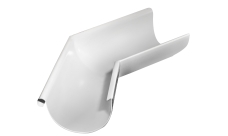 Угол желоба внешний GL PU 135 гр 125 мм RAL 9003 сигнальный белый