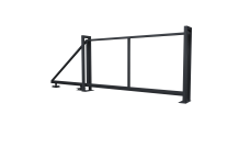 Ворота откатные Жалюзи Texas 2,0х3,5 RAL 7024 без заполнения (ламель 125 мм)