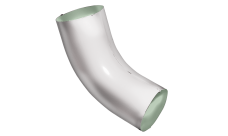 Колено 60 град GL PE 100 мм RAL 9003 сигнальный белый