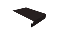 Планка околооконная сложная 250х50х18 (j-фаска) Grand Line 0,5 PurPro матовый RAL 9005 черный (2м)