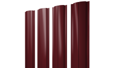 Штакетник Полукруглый Slim с прямым резом 0,45 PE-Double RAL 3005 красное вино