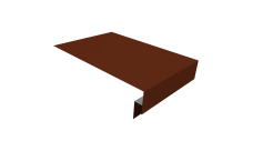 Планка околооконная сложная 300х50х18 (j-фаска) Grand Line 0,45 PE с пленкой RAL 3009 оксидно-красный (2м)