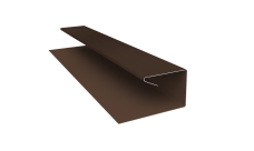 Планка П-образная завершающая сложная (КД) 0,45 PE-Double с пленкой RAL 8017 шоколад (2м)