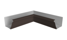 Угол желоба со сварным швом внутренний Vortex Lite Matt 130мм RR 32 темно-коричневый