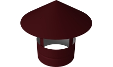 Дымник на трубу круглый d150 0,5 Satin с пленкой RAL 3005 красное вино