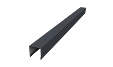 Планка вертикальная лицевая для горизонтального монтажа штакетника Grand Line 0,5 PurLite Matt RAL 7024 мокрый асфальт (2м)