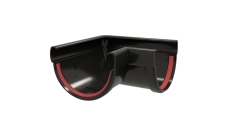 Угол желоба 90 град.Классика 120 ПВХ GL черный (RAL 9005)