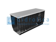 Комплект Gidrolica Light: лоток водоотводный ЛВ-30.38.48 - пластиковый c решеткой РВ -30.37.100 ячеистой стальной оцинкованной, кл. А15 (0834A)