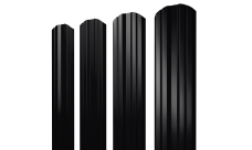 Штакетник Twin фигурный 0,5 Satin Matt TX RAL 9005 черный